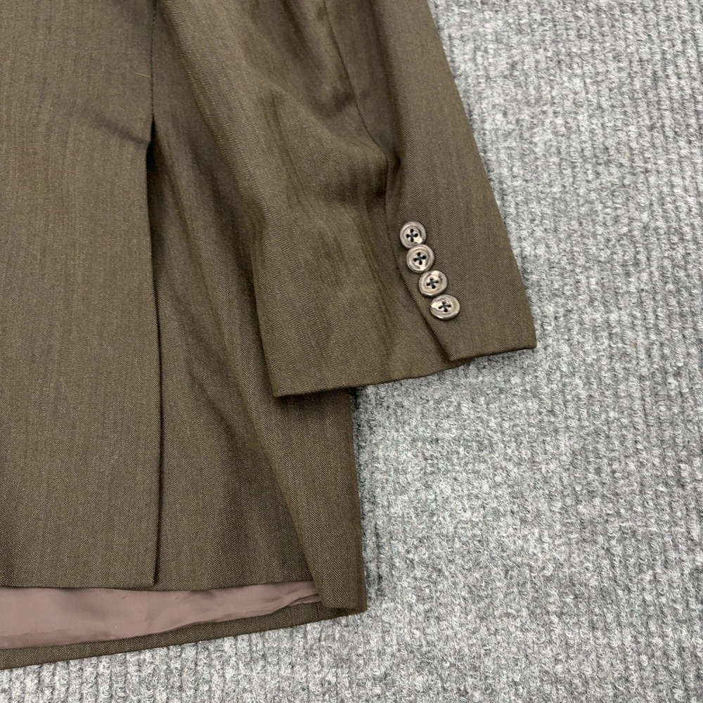 Vintage Polo Ralph Lauren Blazer Mens 41 Brown Virgin Wool Double Breasted - Picture 12 of 13